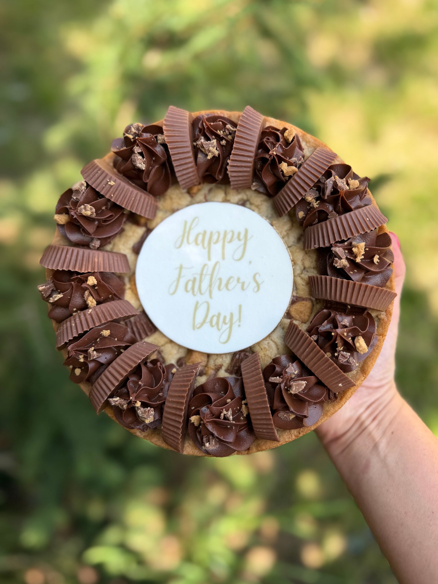 Father's Day Chocolate Chip/Peanut Butter Cookie Cake