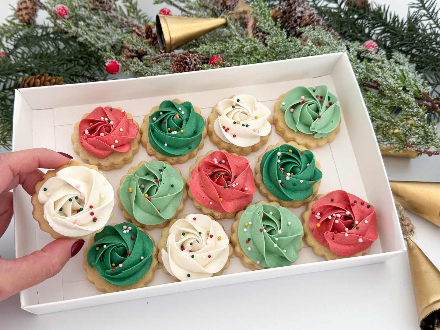 Christmas Mini Buttercream Cookies