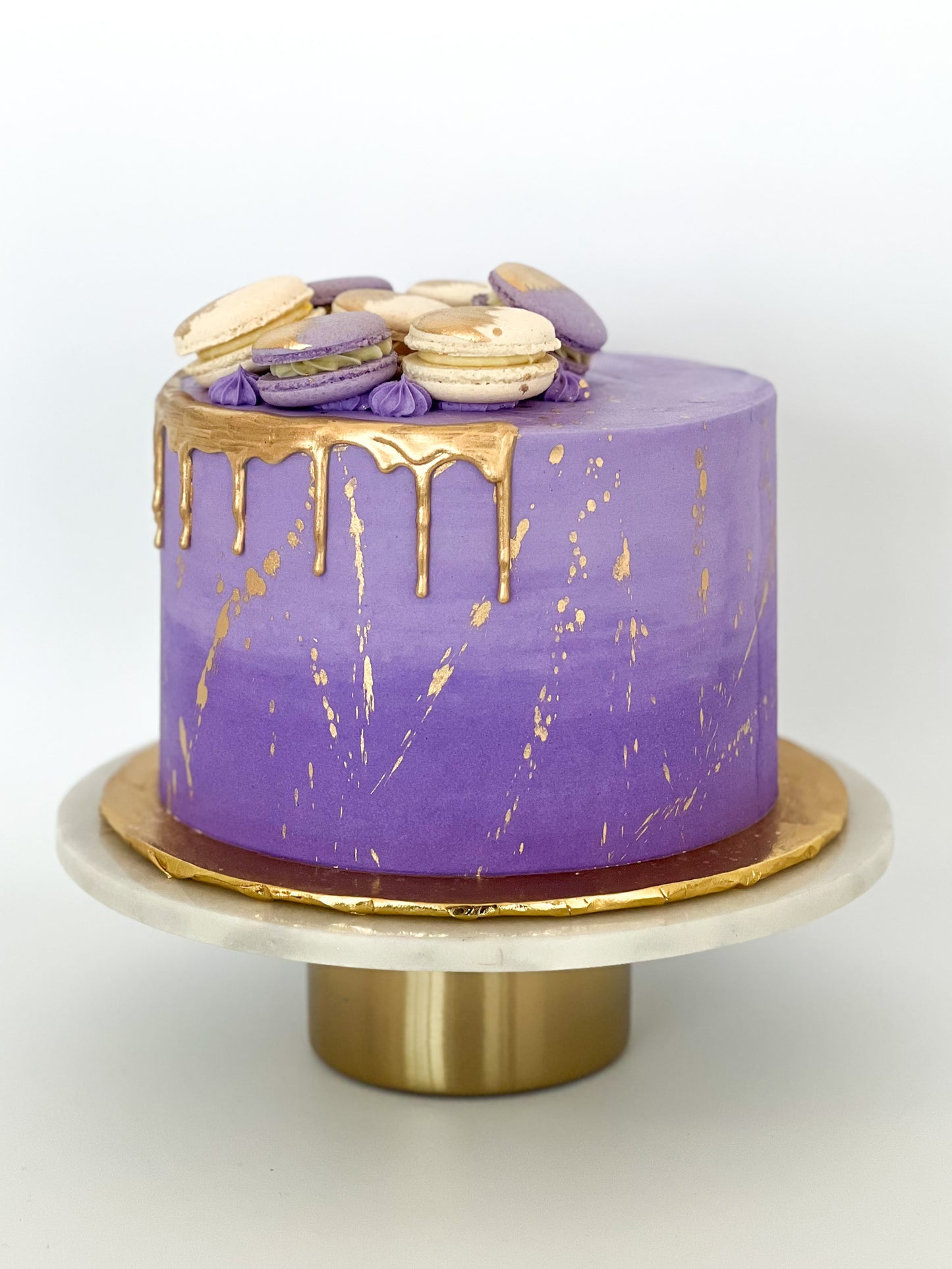 Ombre With Gold Drip and Macs Cake