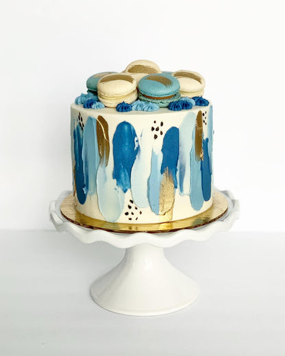Textured Side With Macs on Top Cake