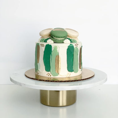 Textured Side With Macs on Top Cake
