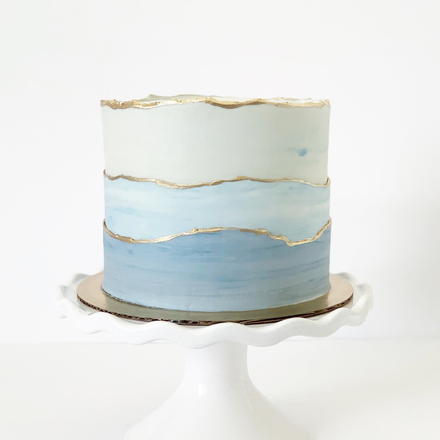 Textured Ombre With Gold Edges Cake