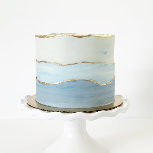 Textured Ombre With Gold Edges Cake