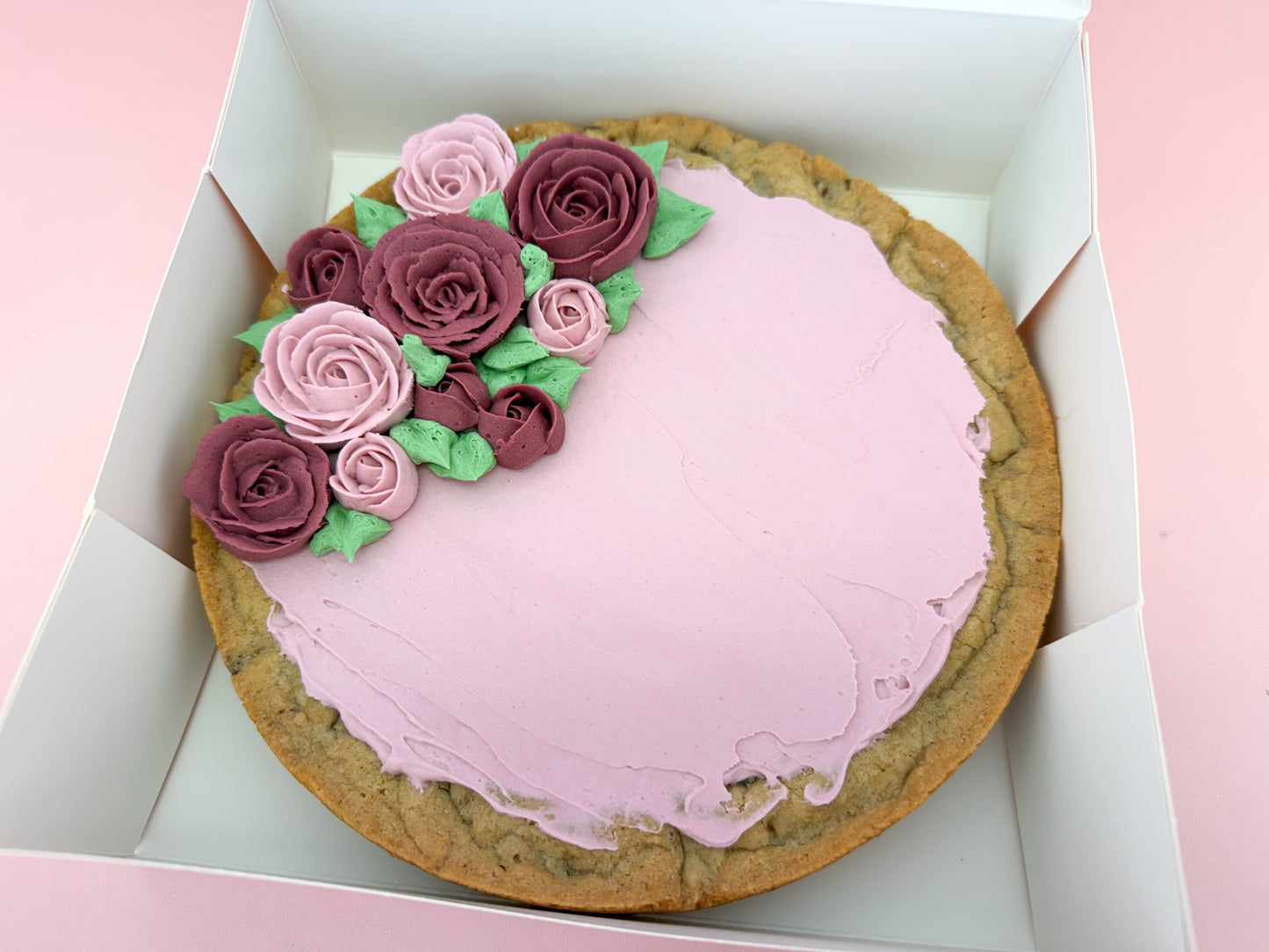 Buttercream Floral Chocolate Chip Cookie Cake (~8 servings)