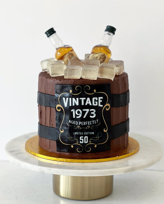 Vintage Label Bourbon Cake
