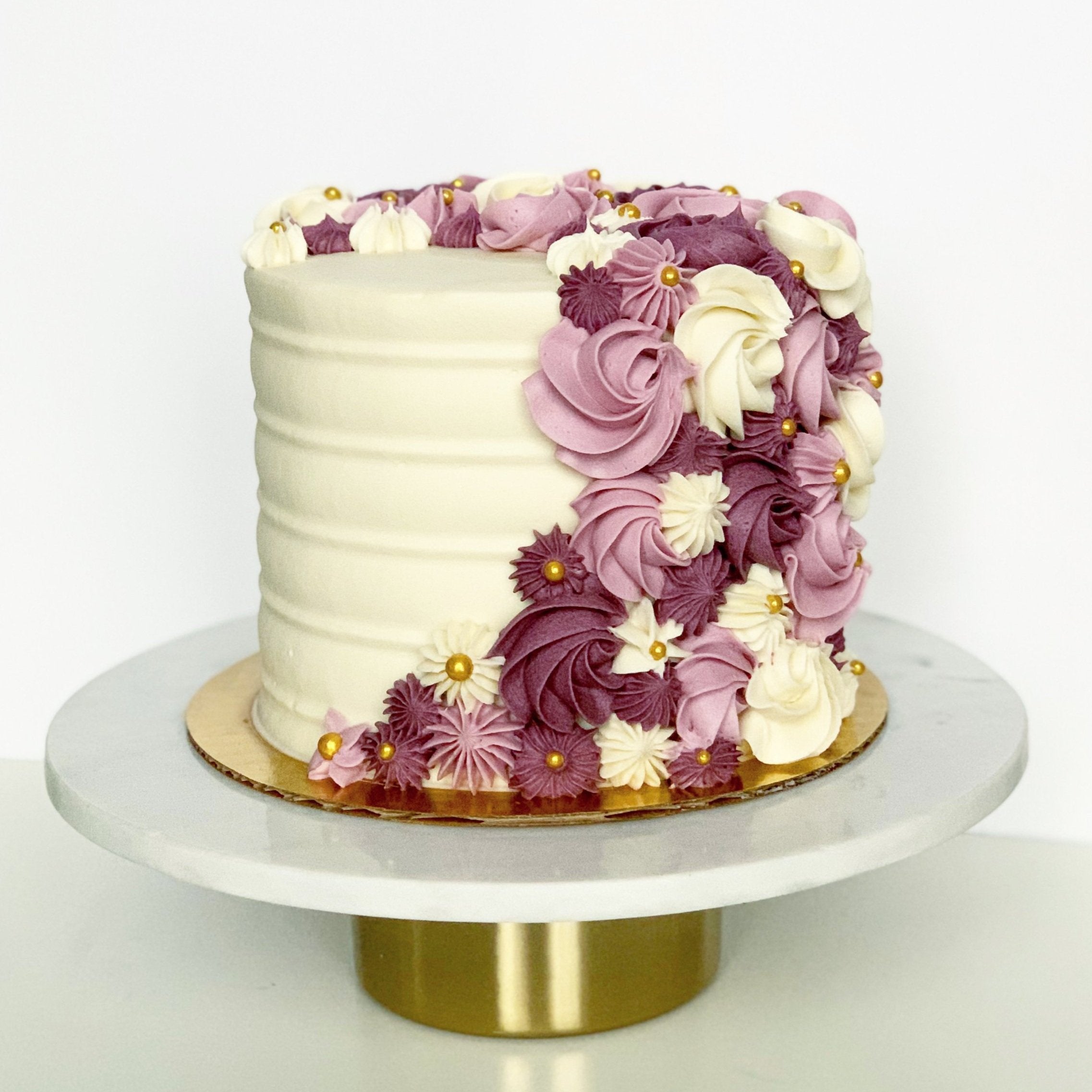 Floral Euro Style Cake - My Bake Studio