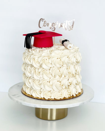 Rosettes With Graduation Details Cake