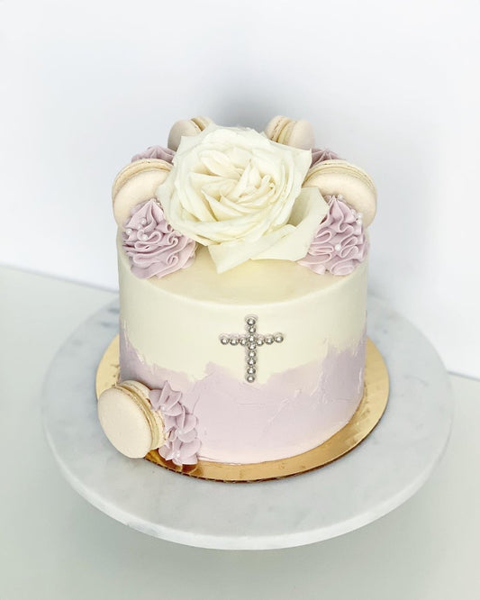Religious With Fresh Flowers Cake