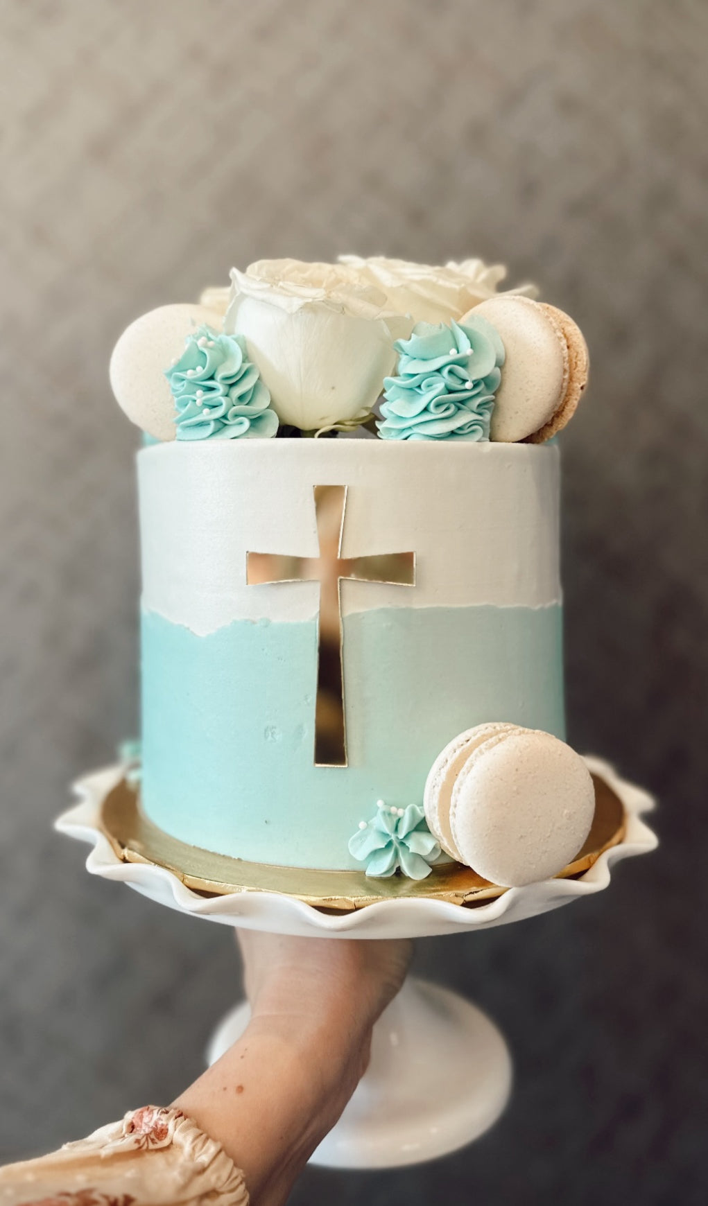 Religious With Fresh Flowers Cake