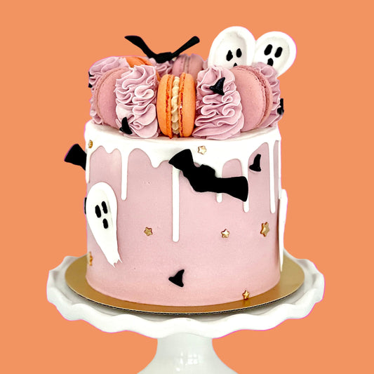Halloween Drip & Macs Cake