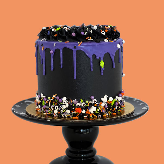 Halloween Drip & Sprinkles Cake