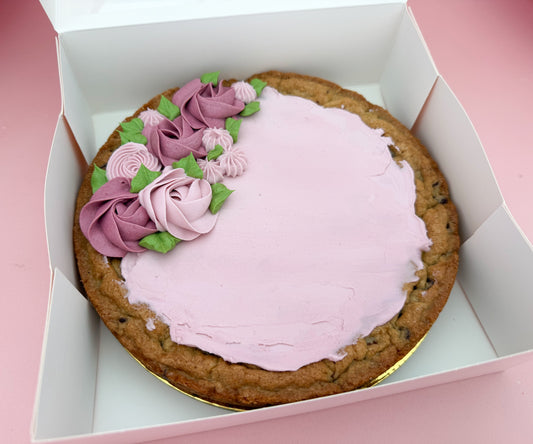 Buttercream Floral Chocolate Chip Cookie Cake (~8 servings)