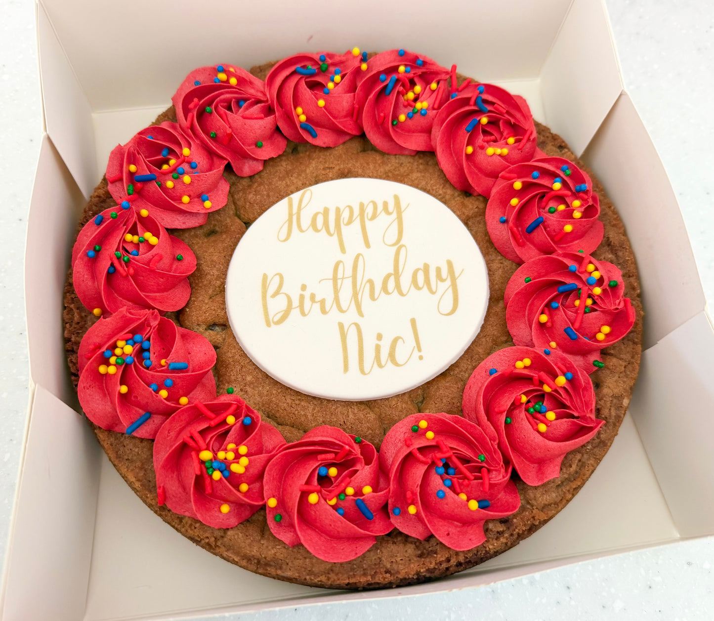 Buttercream Chocolate Chip Cookie Cake (~8 servings)