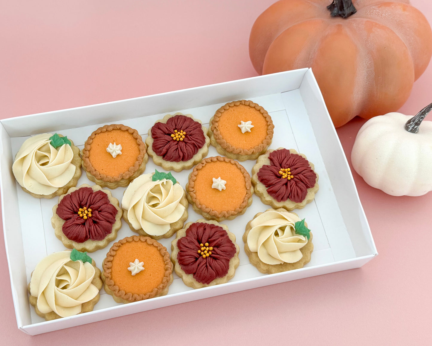 Thanksgiving Decorated Mini Buttercream Cookies