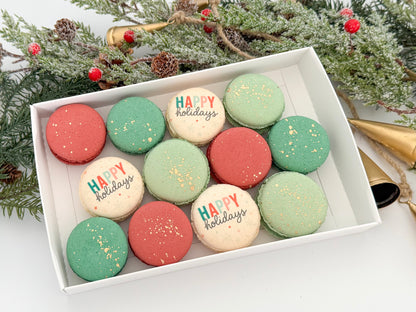 Happy Holidays Macaron Set