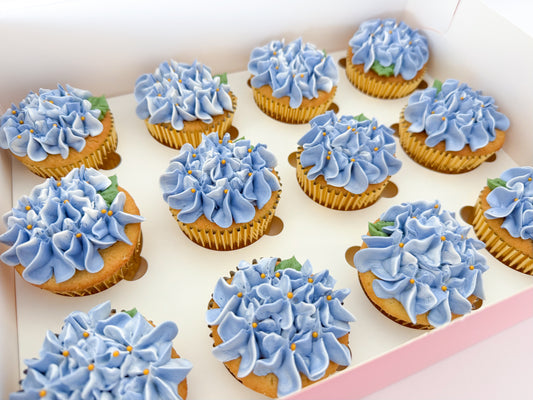 Buttercream Hydrangeas Cupcakes
