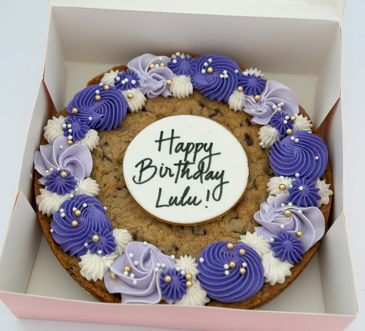 Deluxe Buttercream Chocolate Chip Cookie Cake (~8 servings)